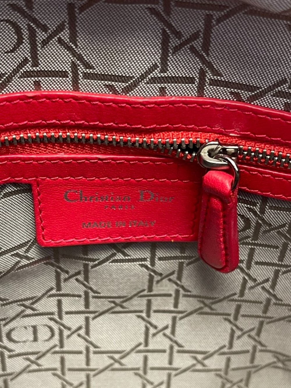 Dior Lady Dior in Red Lambskin - Large - Preowned - Picture 5 of 16